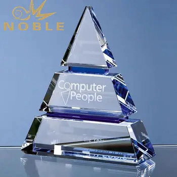 New Design custom engraving Crystal Pyramid Trophy