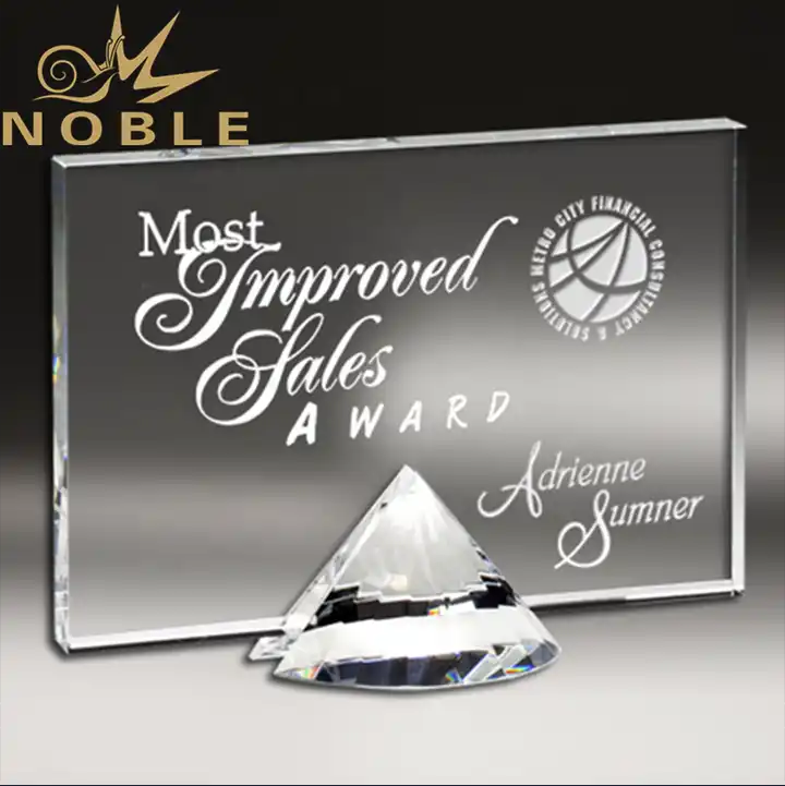 Noble Custom engraving Exquisite Diamond Plaque Crystal award trophy