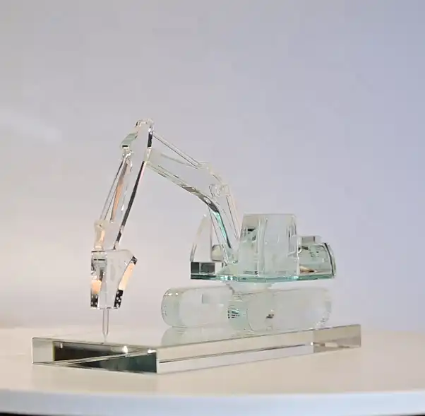 High Quality Custom Crystal Anniversary Gifts 3D Crystal Excavator Model