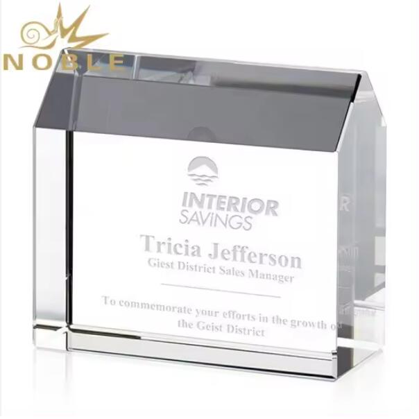 Noble custom House shape crystal award paperweight