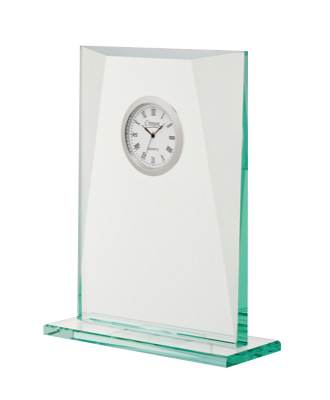 Noble Manufacturer Crystal Glass Clock Business Gift Customized Bespoke Logo Office Decoration Trophy Award Hand Craft