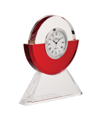 Noble Manufacturer Crystal Glass Clock Business Gift Customized Bespoke Logo Office Decoration Trophy Award Hand Craft