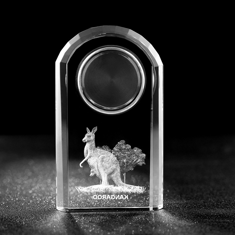 Noble Manufacturer Crystal Glass Clock Business Gift Customized Bespoke Logo Office Decoration Trophy Award Hand Craft Plaque