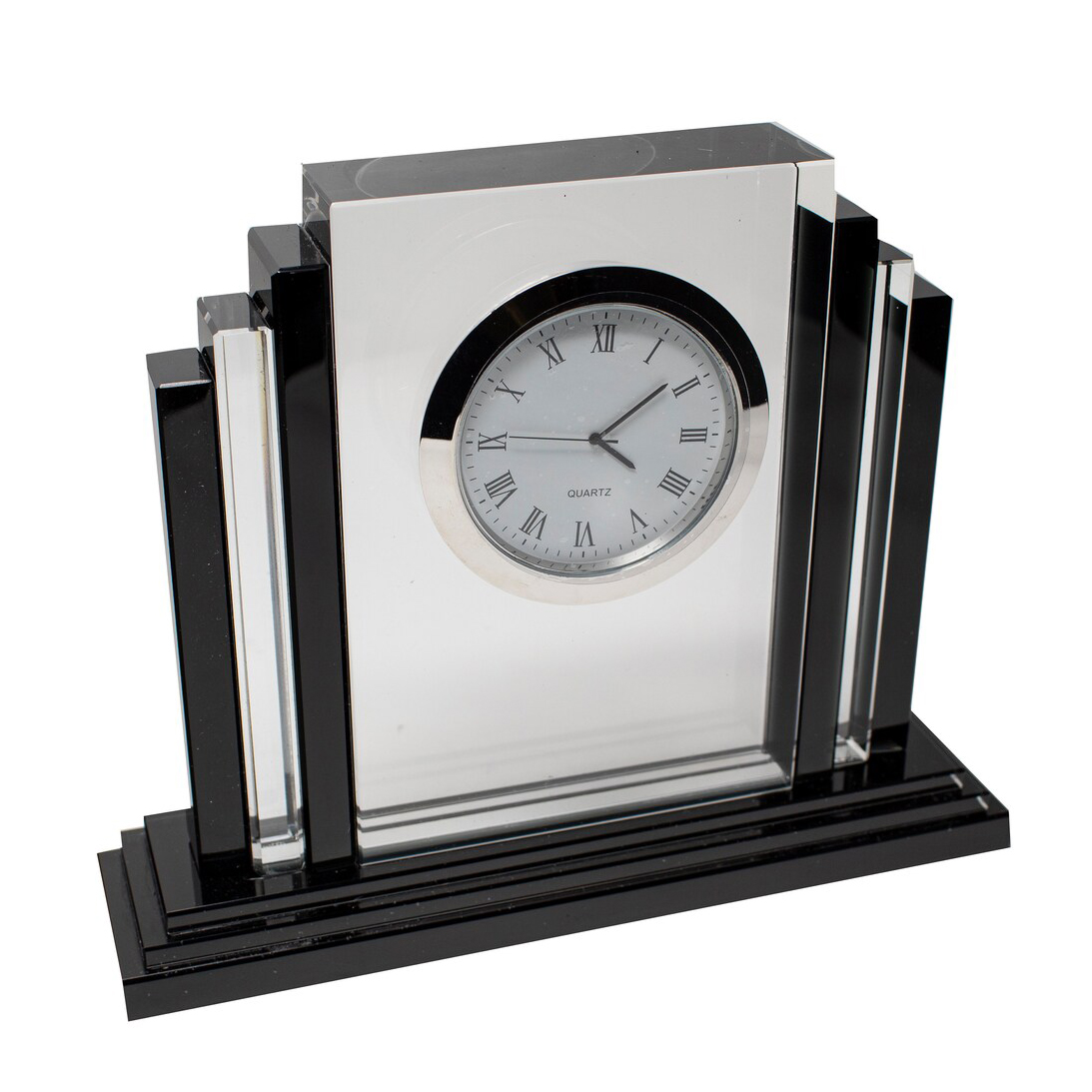 Noble Manufacturer Crystal Glass Clock Business Gift Customized Bespoke Logo Office Decoration Trophy Award Hand Craft Plaque