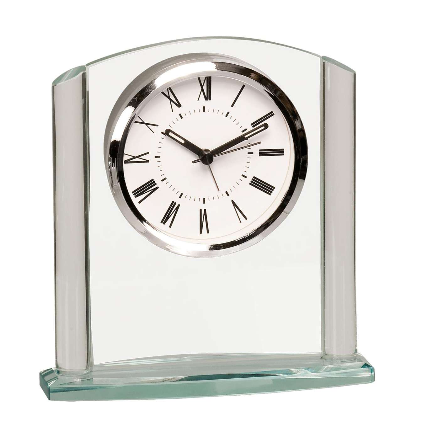 Noble Manufacturer Jade Glass Clock Business Gift Customized Bespoke Logo Office Decoration Trophy Award Hand Craft Plaque