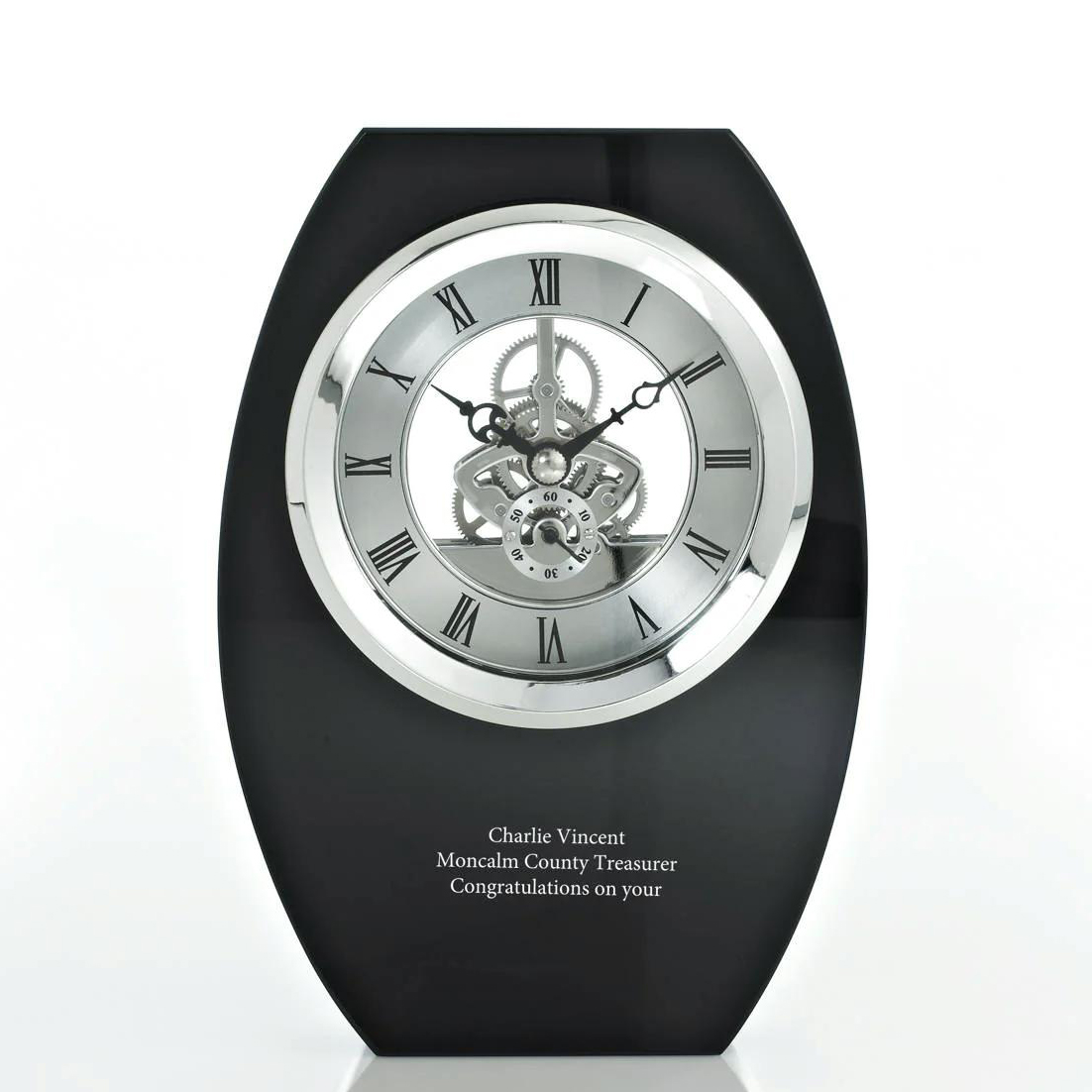 Noble Manufacturer Crystal Iceberg Clock Business Gift Customized Bespoke Logo Office Decoration Trophy Award Hand Craft Plaque