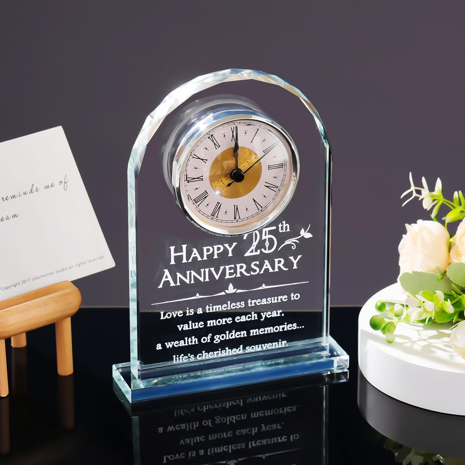 Noble Manufacturer's Customized Crystal Jade Glass Clock Sports-Themed Office Decoration Bespoke Logo Handcrafted Trophy Award