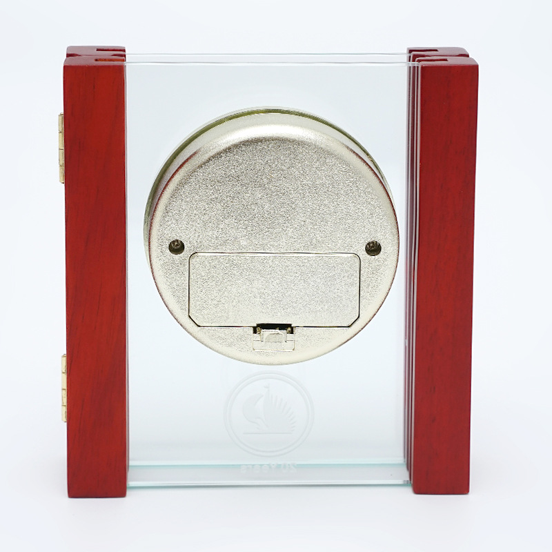 Noble Manufacturer's Customized Crystal Jade Glass Page Clock Office Home Decoration Bespoke Logo Handcrafted Trophy Award Gift