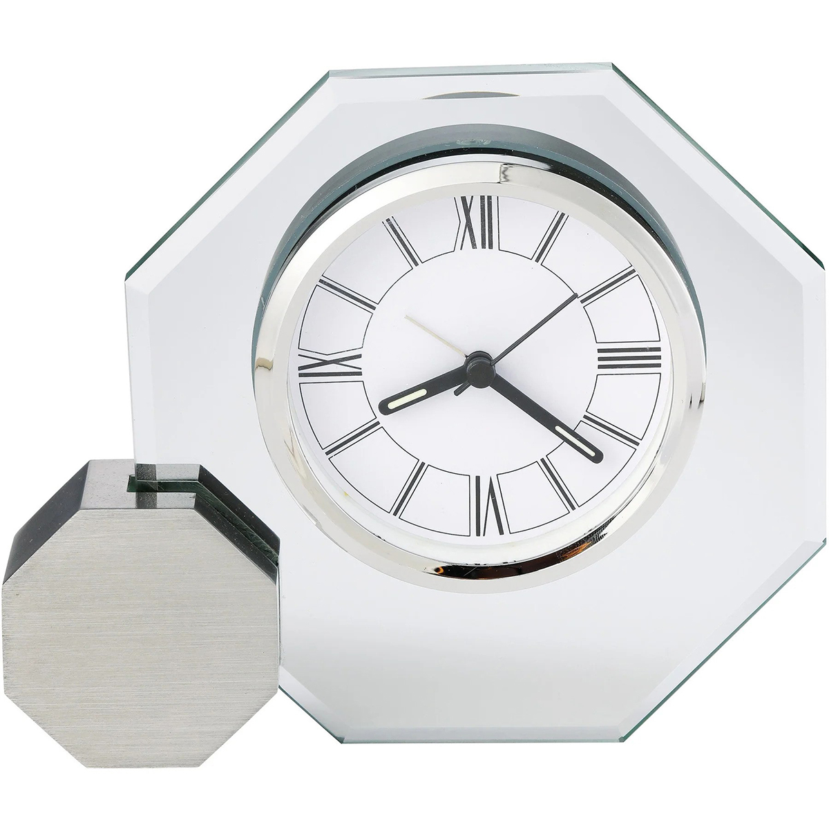 Noble Manufacturer's Customize Jade Glass Clock With Metal Foot Office Decoration Bespoke Logo Handcrafted Trophy Award Gift