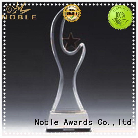 Noble Awards premium glass Crystal trophies free sample For Sport games