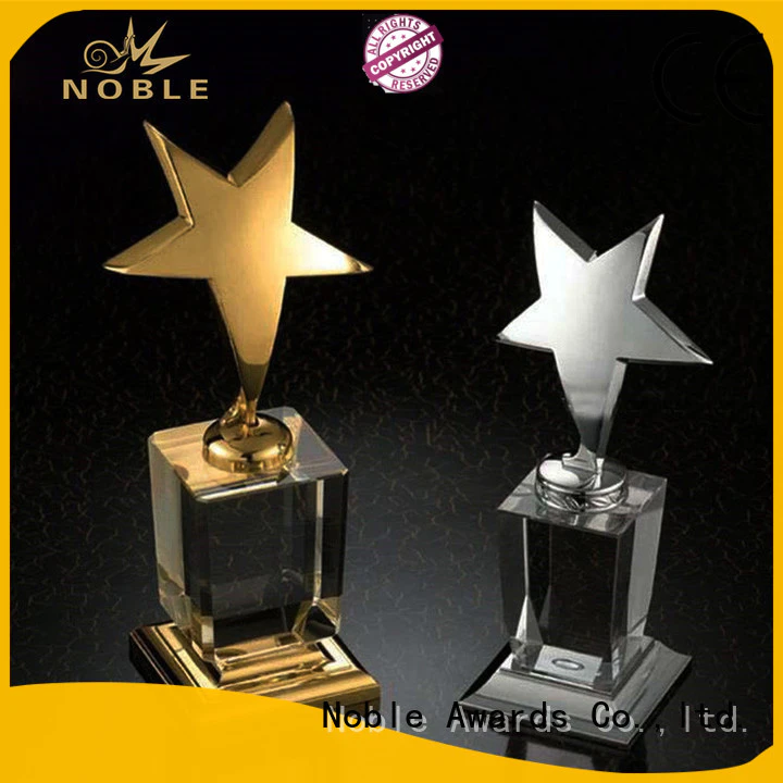 Noble Awards solid mesh glass trophy supplier For Sport games