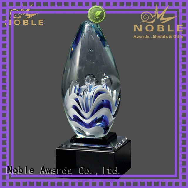 Noble Awards durable Art glass trophies supplier For Gift