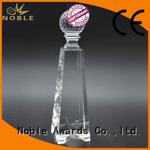 Noble Awards premium glass 2019 Noble Fantastic Clear No.1 Crystal Awards With Gift Box for wholesale For Sport games