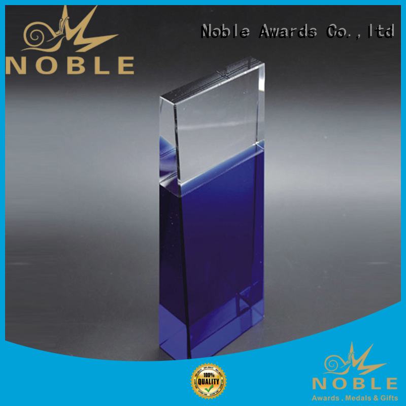 Noble Awards premium glass Crystal Trophy Award free sample For Awards