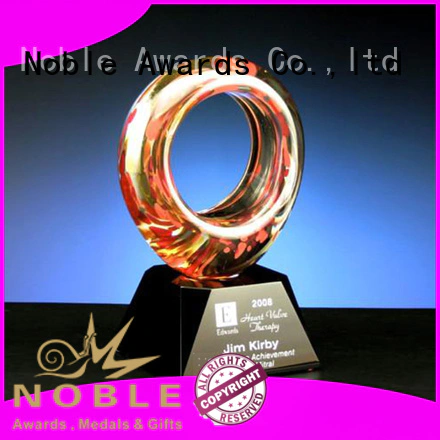 Noble Awards solid mesh Art Craft glass trophies supplier For Gift