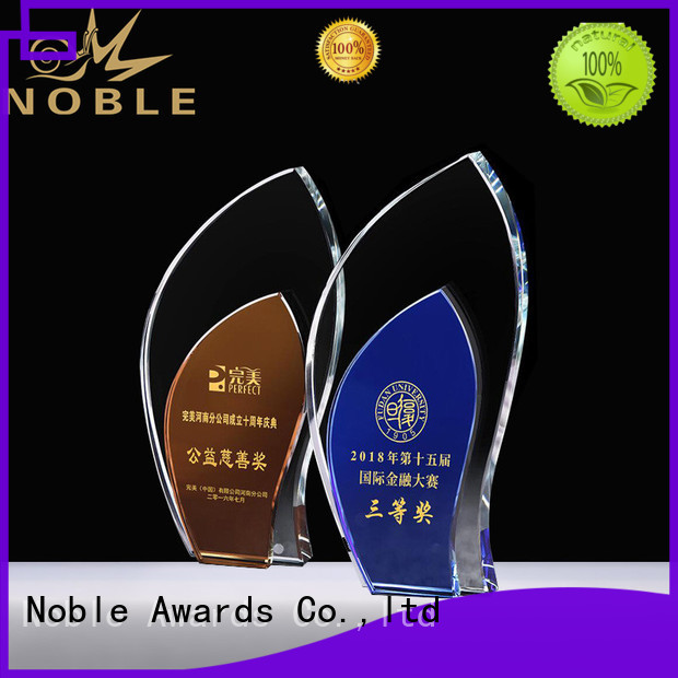 Noble Awards premium glass Crystal Trophy Award bulk production For Sport games
